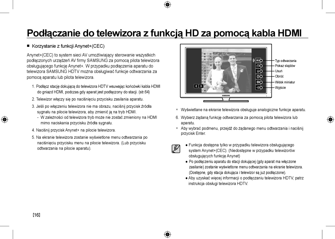 Samsung EC-NV24HBBC/AS, EC-NV24HBBA/E3, EC-NV24HBBB/FR, EC-NV24HBBA/E2, EC-NV24HSBA/FR  Korzystanie z funkcji Anynet+CEC 