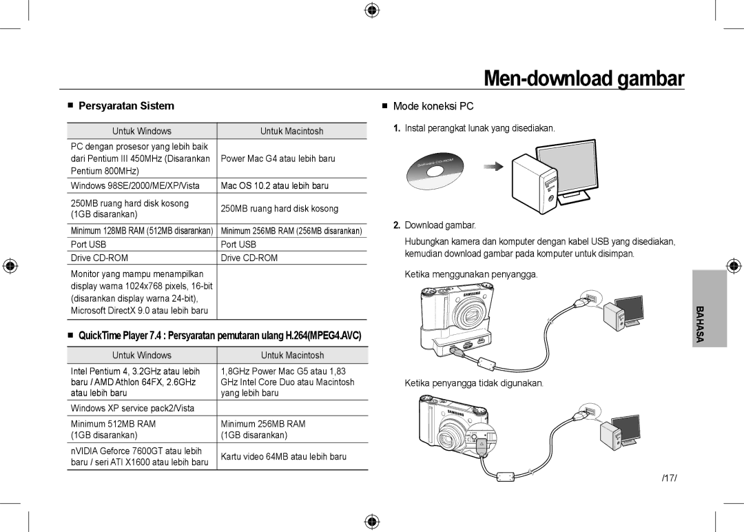 Samsung EC-NV24HSBA/VN, EC-NV24HBBA/E3, EC-NV24HBBB/FR, EC-NV24HBBA/E2, EC-NV24HSBA/FR Men-download gambar,  Mode koneksi PC 