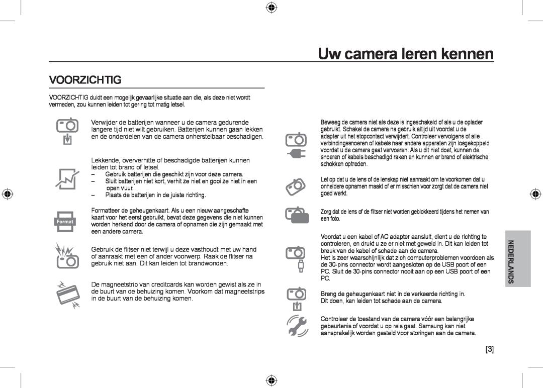 Samsung EC-NV24HSBB/RU, EC-NV24HBBA/E3, EC-NV24HBBB/FR, EC-NV24HBBA/E2, EC-NV24HSBA/FR Voorzichtig, Uw camera leren kennen 