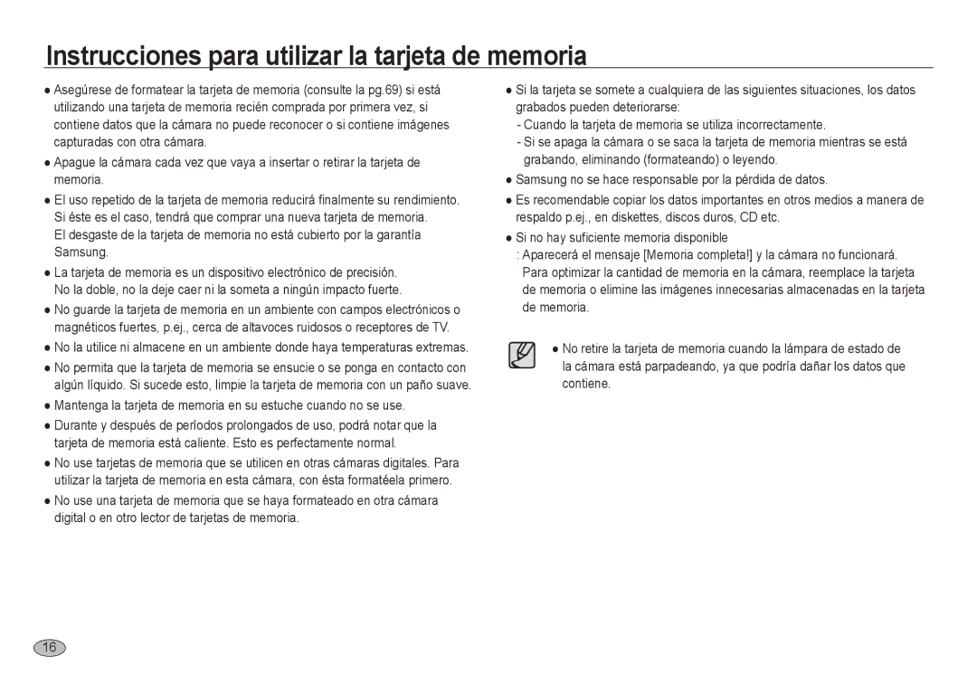 Samsung EC-NV24HBBB/E1, EC-NV24HBBA/E3, EC-NV24HSBA/E3, EC-NV24HSBB/E1 Instrucciones para utilizar la tarjeta de memoria 