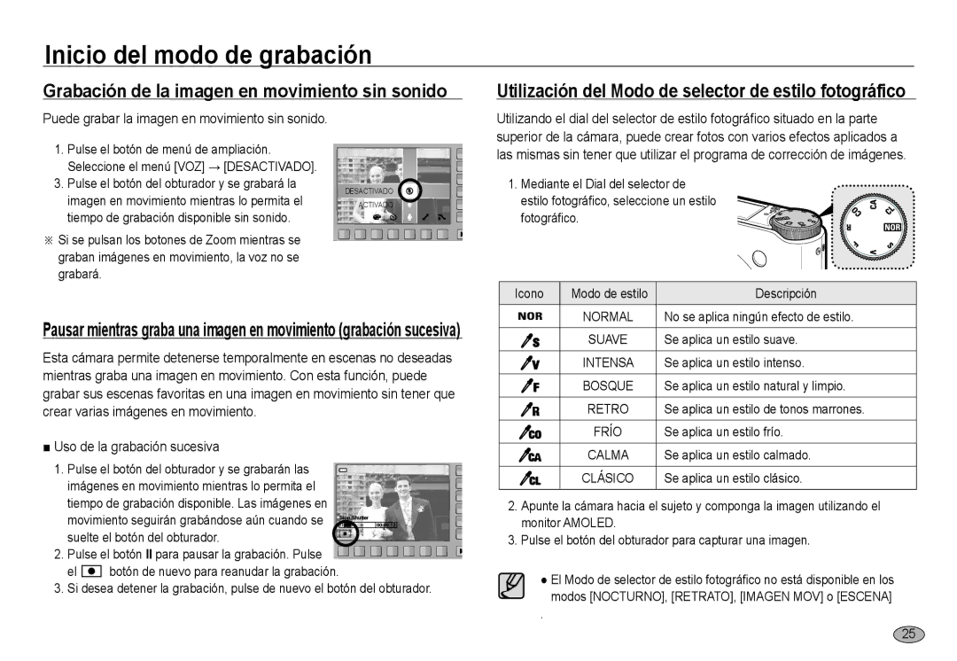 Samsung EC-NV24HBBC/E1, EC-NV24HBBA/E3, EC-NV24HSBA/E3, EC-NV24HSBB/E1, EC-NV24HBBB/E1 manual Uso de la grabación sucesiva 