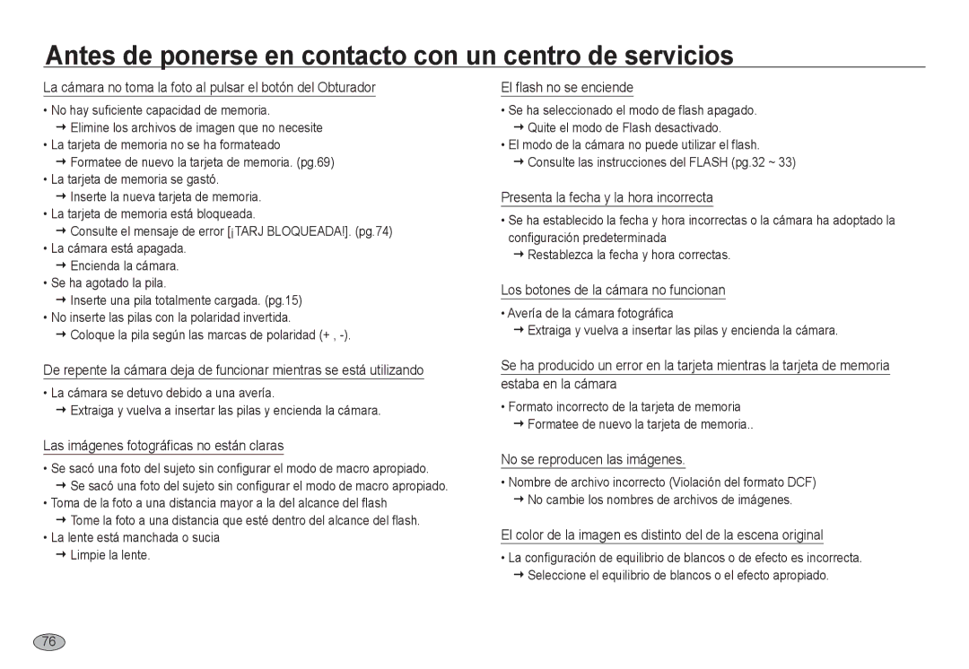 Samsung EC-NV24HBBA/E3, EC-NV24HSBA/E3, EC-NV24HSBB/E1 manual Antes de ponerse en contacto con un centro de servicios 