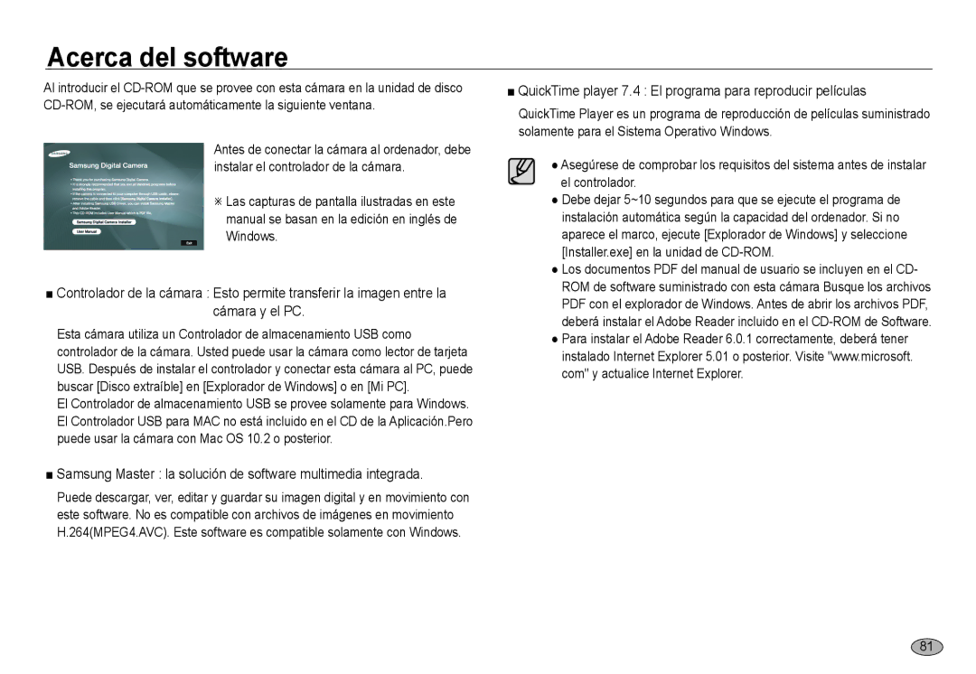 Samsung EC-NV24HBBC/E1, EC-NV24HBBA/E3 Acerca del software, Samsung Master la solución de software multimedia integrada 