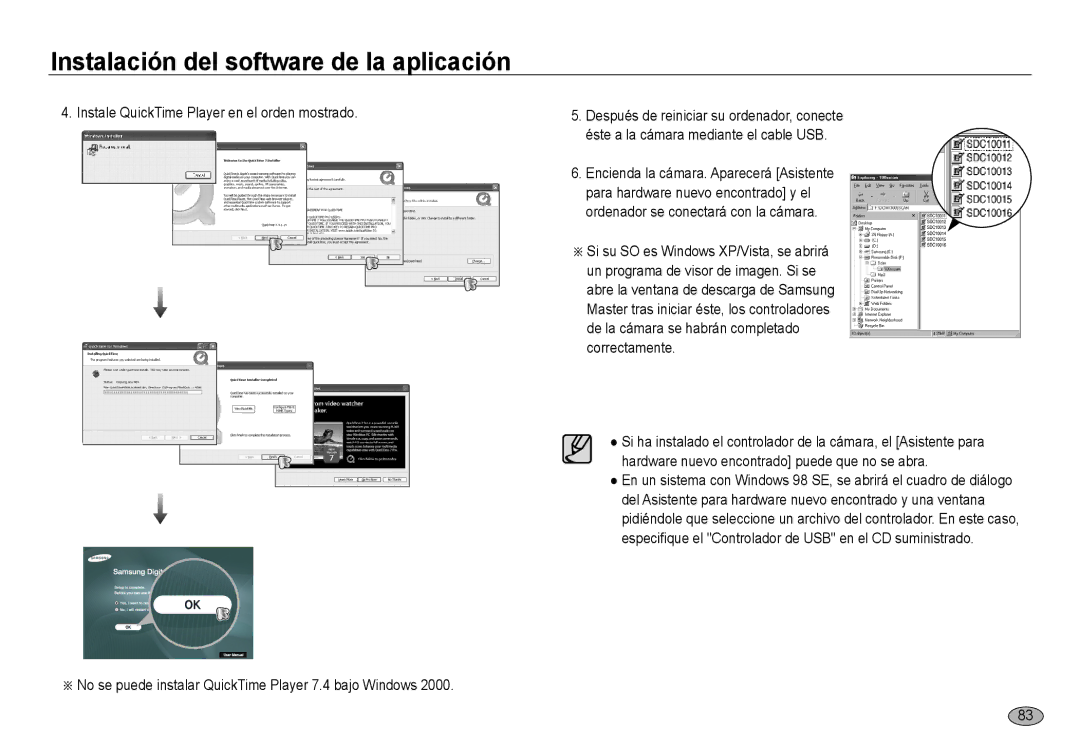 Samsung EC-NV24HBBA/E3, EC-NV24HSBA/E3, EC-NV24HSBB/E1, EC-NV24HBBB/E1, EC-NV24HSBA/E1 Ordenador se conectará con la cámara 