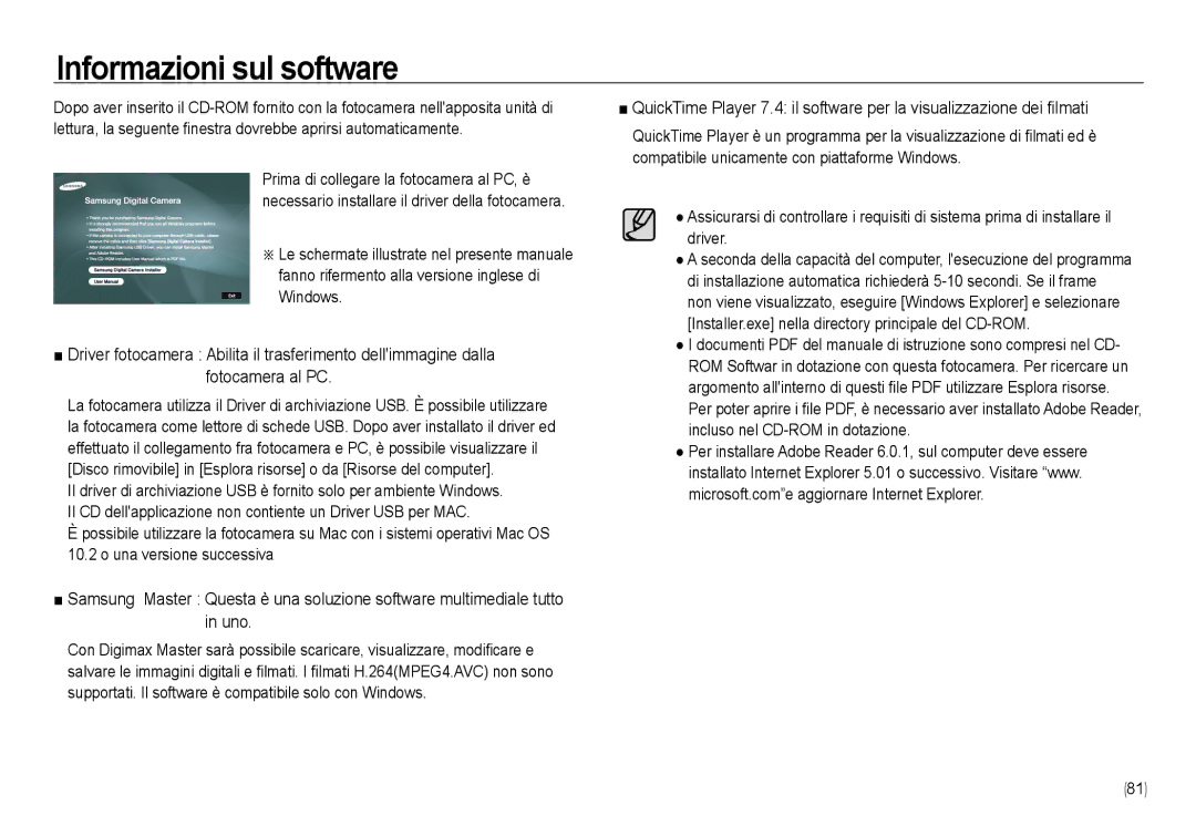 Samsung EC-NV24HBBA/IT, EC-NV24HBBA/E3, EC-NV24HSBA/E3, EC-NV24HSBB/E1, EC-NV24HSBA/IT manual Informazioni sul software 