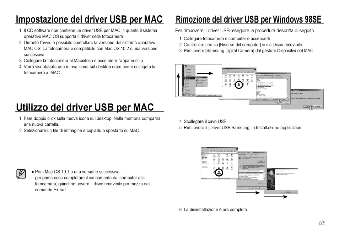 Samsung EC-NV24HBBB/E1, EC-NV24HBBA/E3, EC-NV24HSBA/E3, EC-NV24HSBB/E1, EC-NV24HSBA/IT manual Utilizzo del driver USB per MAC 