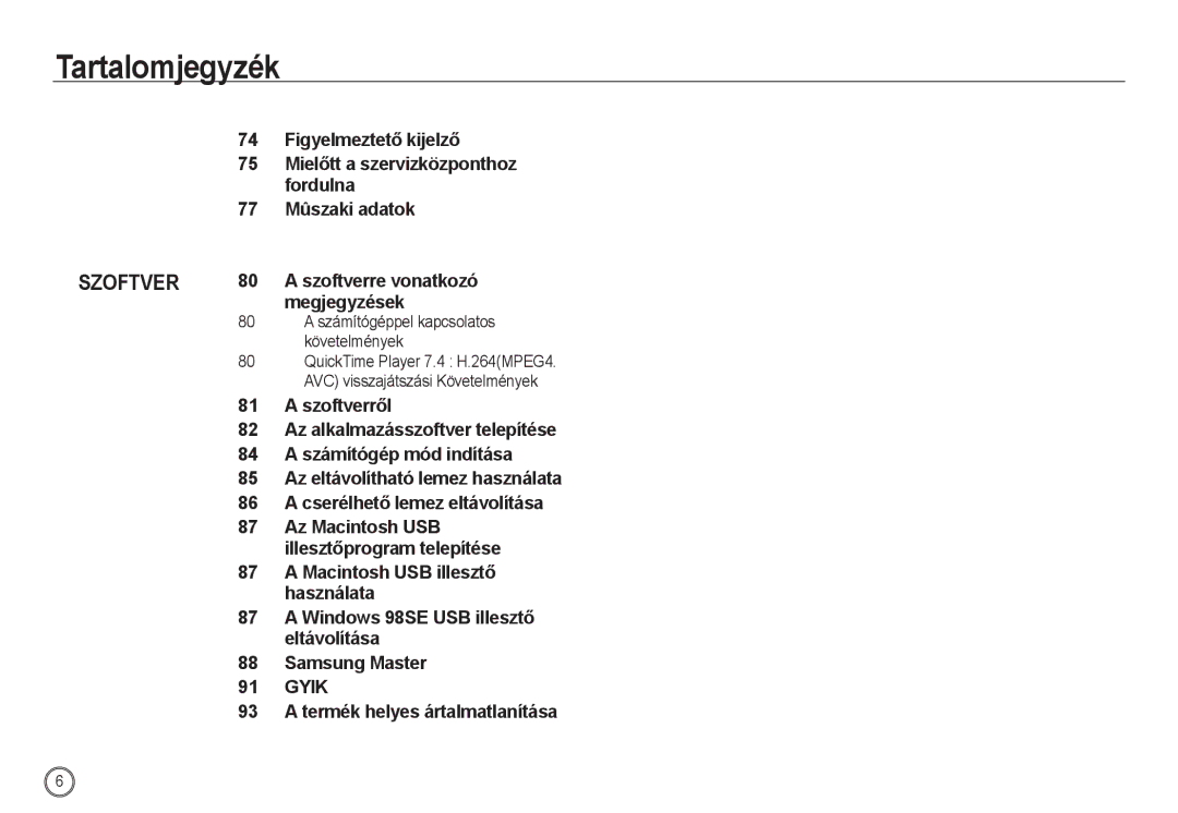 Samsung EC-NV24HSBD/E3, EC-NV24HBBA/E3, EC-NV24HSBA/FR, EC-NV24HSBA/E3, EC-NV24HBBA/FR, EC-NV24HBBC/IT, EC-NV24HBBB/IT Szoftver 