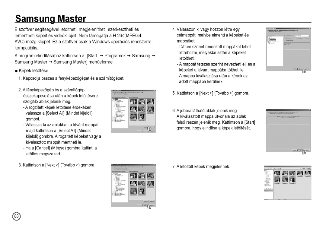 Samsung EC-NV24HBBD/E3, EC-NV24HBBA/E3, EC-NV24HSBA/FR, EC-NV24HSBA/E3 manual Képek letöltése, Letöltött képek megjelennek 