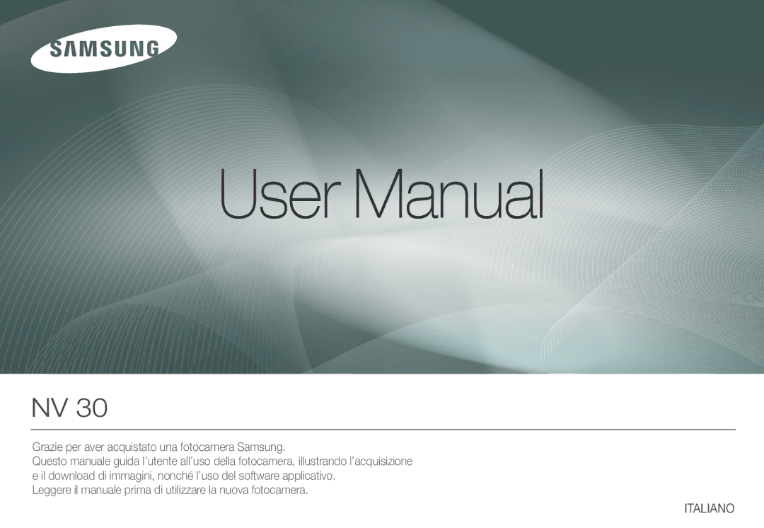 Samsung EC-NV30ZSDA/E3, EC-NV30ZSBA/E2, EC-NV30ZBBA/E2, EC-NV30ZBDA/E3, EC-NV30ZSBA/IT, EC-NV30ZBBB/E1 manual Italiano 