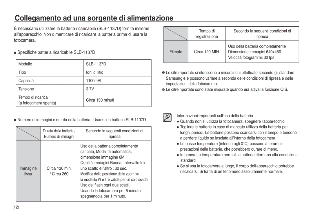 Samsung EC-NV30ZSDA/E3, EC-NV30ZSBA/E2, EC-NV30ZBBA/E2, EC-NV30ZBDA/E3 manual Collegamento ad una sorgente di alimentazione 