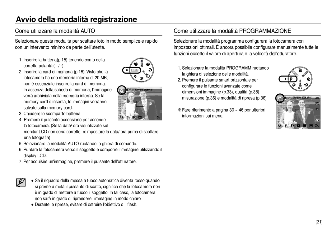 Samsung EC-NV30ZSBA/E1, EC-NV30ZSBA/E2, EC-NV30ZSDA/E3 Avvio della modalità registrazione, Come utilizzare la modalità Auto 