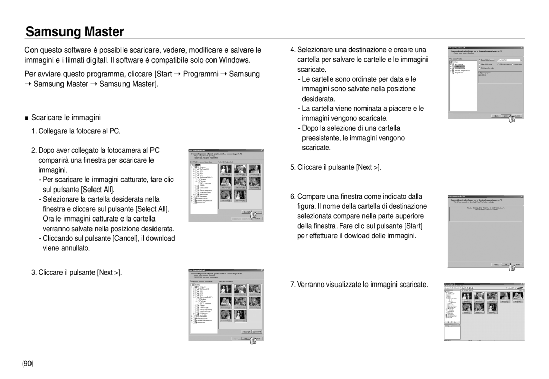 Samsung EC-NV30ZBBB/IT, EC-NV30ZSBA/E2, EC-NV30ZSDA/E3 manual  Samsung Master  Samsung Master Scaricare le immagini 