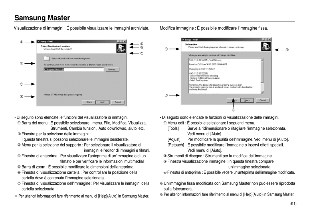 Samsung EC-NV30ZBBC/E1 manual Modifica immagine É possibile modificare limmagine fissa, Vedi menu di Aiuto, Adjust 