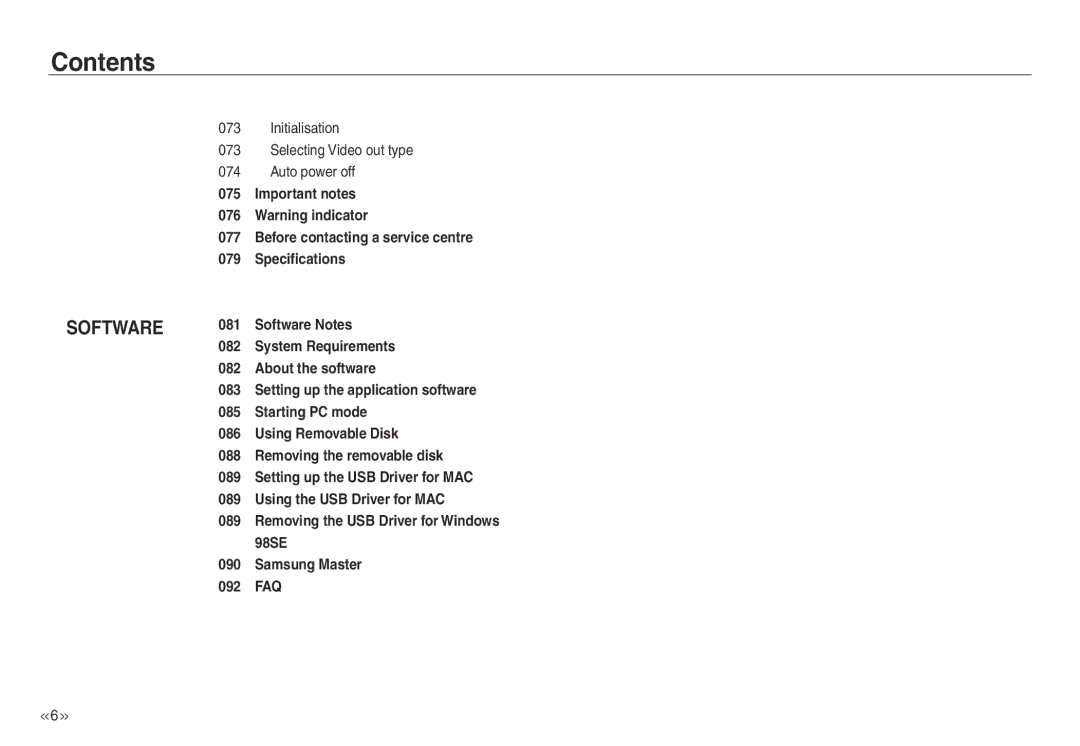 Samsung EC-NV30ZSBA/IT, EC-NV30ZSBA/GB, EC-NV30ZSBA/E2, EC-NV30ZSBA/FR, EC-NV30ZSDA/E3, EC-NV30ZBBA/FR, EC-NV30ZBBA/E2 Software 