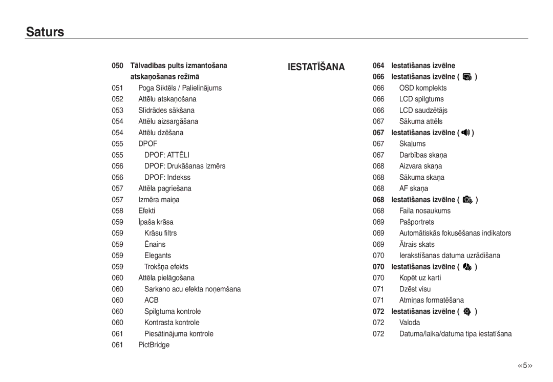 Samsung EC-NV30ZSBA/RU, EC-NV30ZBBA/RU manual Dpof Attēli, Acb 