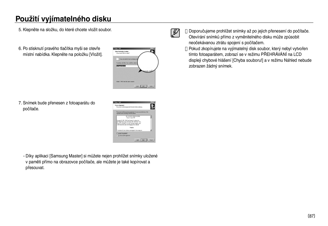 Samsung EC-NV30ZSDA/E3, EC-NV30ZBDA/E3 manual Klepněte na složku, do které chcete vložit soubor 