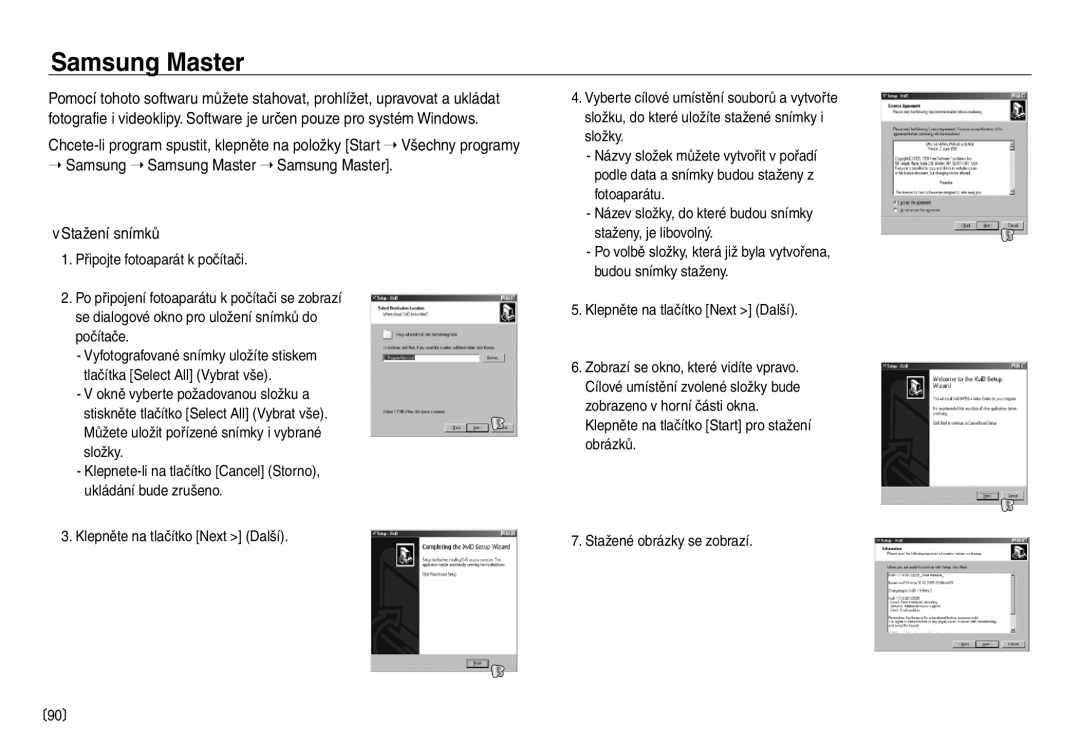 Samsung EC-NV30ZBDA/E3, EC-NV30ZSDA/E3 manual  Samsung  Samsung Master  Samsung Master Stažení snímků 