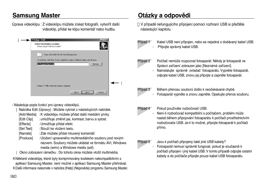 Samsung EC-NV30ZBDA/E3, EC-NV30ZSDA/E3 manual Otázky a odpovědi, Media wmv a Windows media asf 