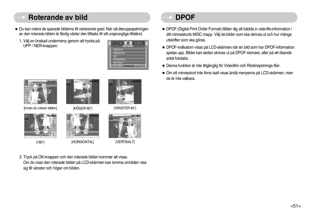 Samsung EC-NV3ZZBBD/E2, EC-NV3ZZBBC/E2, EC-NV3ZZSBA/E1, EC-NV3ZZSBA/DE, EC-NV3ZZBBB/E2, EC-NV3ZZBBG/E2 Roterande av bild, Dpof 