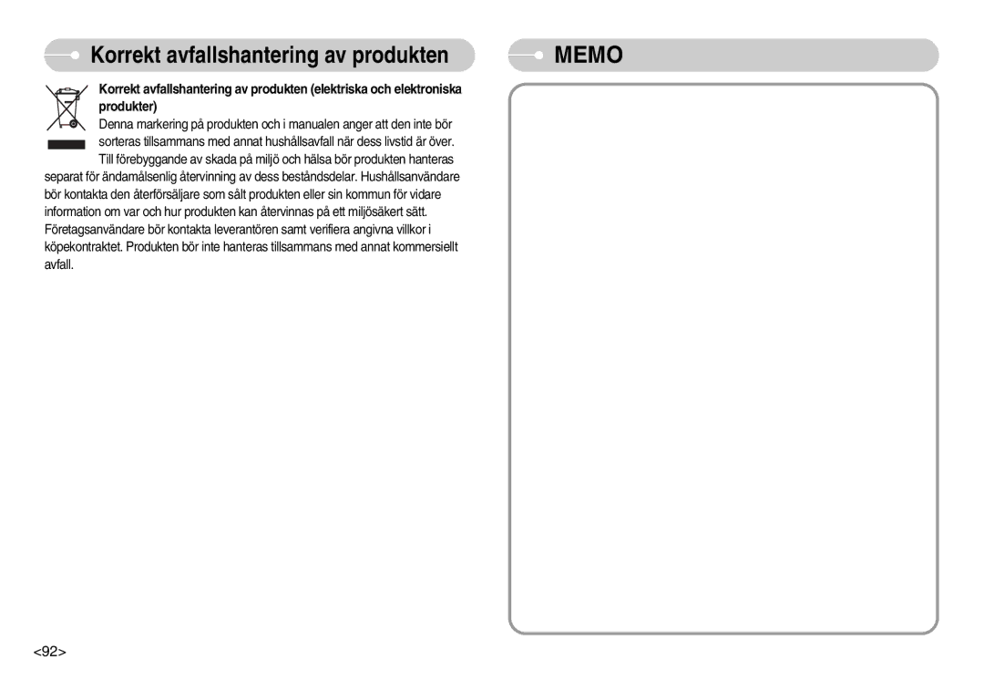 Samsung EC-NV3ZZBBB/E2, EC-NV3ZZBBC/E2, EC-NV3ZZSBA/E1, EC-NV3ZZSBA/DE, EC-NV3ZZBBG/E2, EC-NV3ZZBBA/FI, EC-NV3ZZSBA/E2 Memo 