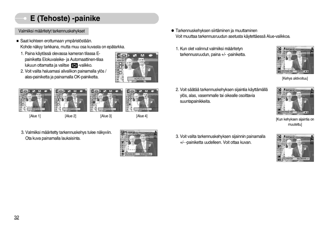 Samsung EC-NV3ZZSBA/E2, EC-NV3ZZBBC/E2, EC-NV3ZZSBA/E1, EC-NV3ZZSBA/DE, EC-NV3ZZBBB/E2 Kun olet valinnut valmiiksi määritetyn 