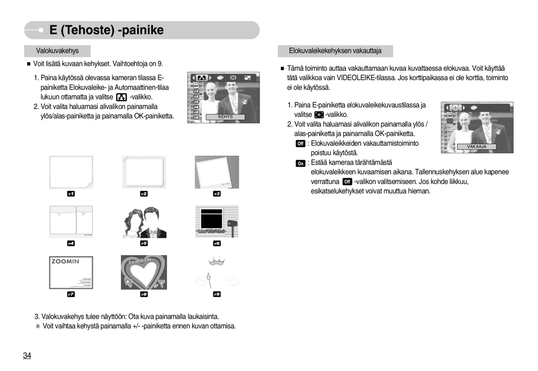 Samsung EC-NV3ZZBBF/E2, EC-NV3ZZBBC/E2, EC-NV3ZZSBA/E1, EC-NV3ZZSBA/DE, EC-NV3ZZBBB/E2, EC-NV3ZZBBG/E2 manual Poistuu käytöstä 