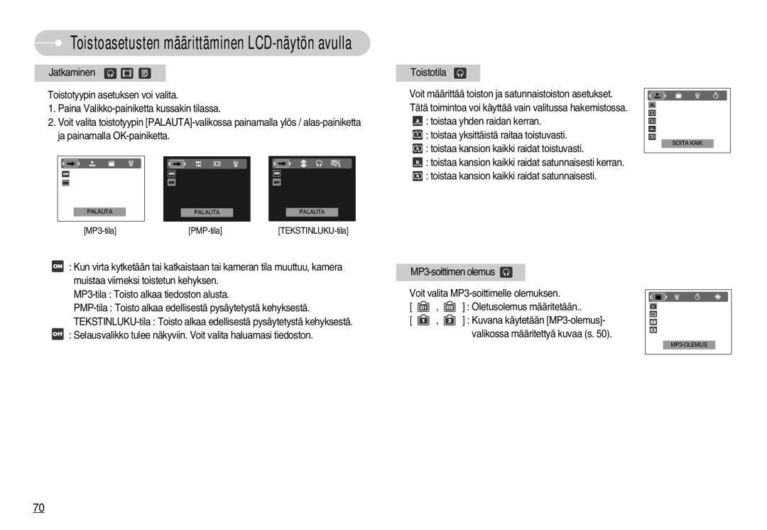 Samsung EC-NV3ZZBBF/E2, EC-NV3ZZBBC/E2, EC-NV3ZZSBA/E1, EC-NV3ZZSBA/DE, EC-NV3ZZBBB/E2 manual PMP-tila TEKSTINLUKU-tila 