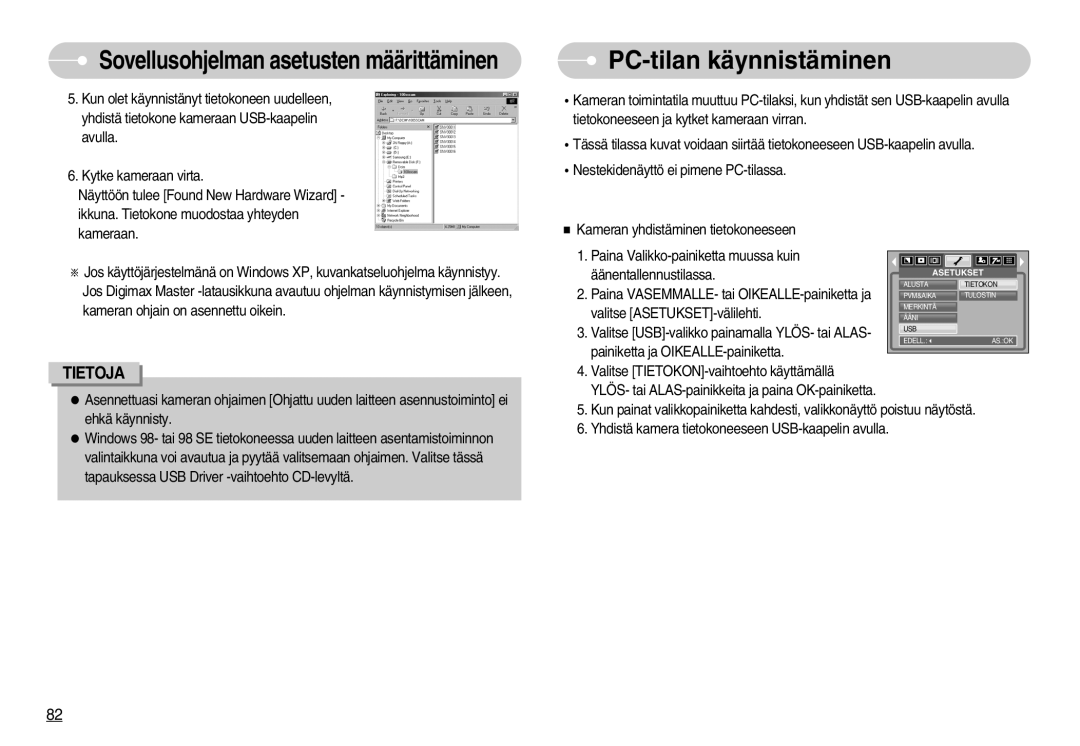 Samsung EC-NV3ZZSBA/DE, EC-NV3ZZBBC/E2, EC-NV3ZZSBA/E1, EC-NV3ZZBBB/E2, EC-NV3ZZBBG/E2, EC-NV3ZZBBA/FI PC-tilan käynnistäminen 