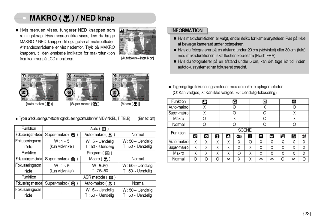 Samsung EC-NV3ZZSBA/E2, EC-NV3ZZBBC/E2, EC-NV3ZZSBA/E1, EC-NV3ZZSBA/DE, EC-NV3ZZBBB/E2, EC-NV3ZZBBG/E2 manual Makro, NED knap 