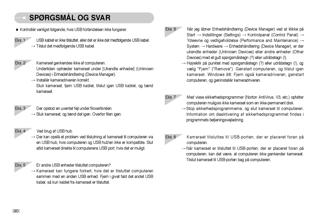 Samsung EC-NV3ZZSBA/E1, EC-NV3ZZBBC/E2, EC-NV3ZZSBA/DE, EC-NV3ZZBBB/E2, EC-NV3ZZBBG/E2, EC-NV3ZZBBA/FI manual Spørgsmål OG Svar 