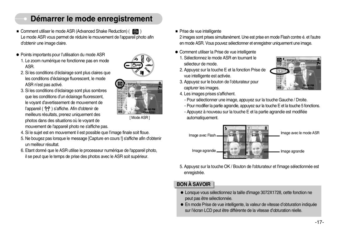 Samsung EC-NV3ZZBBB/FR, EC-NV3ZZSAA, EC-NV3ZZBBC/E2, EC-NV3ZZSBA/E1, EC-NV3ZZBBD/E1 manual Image avec Flash Image agrandie 