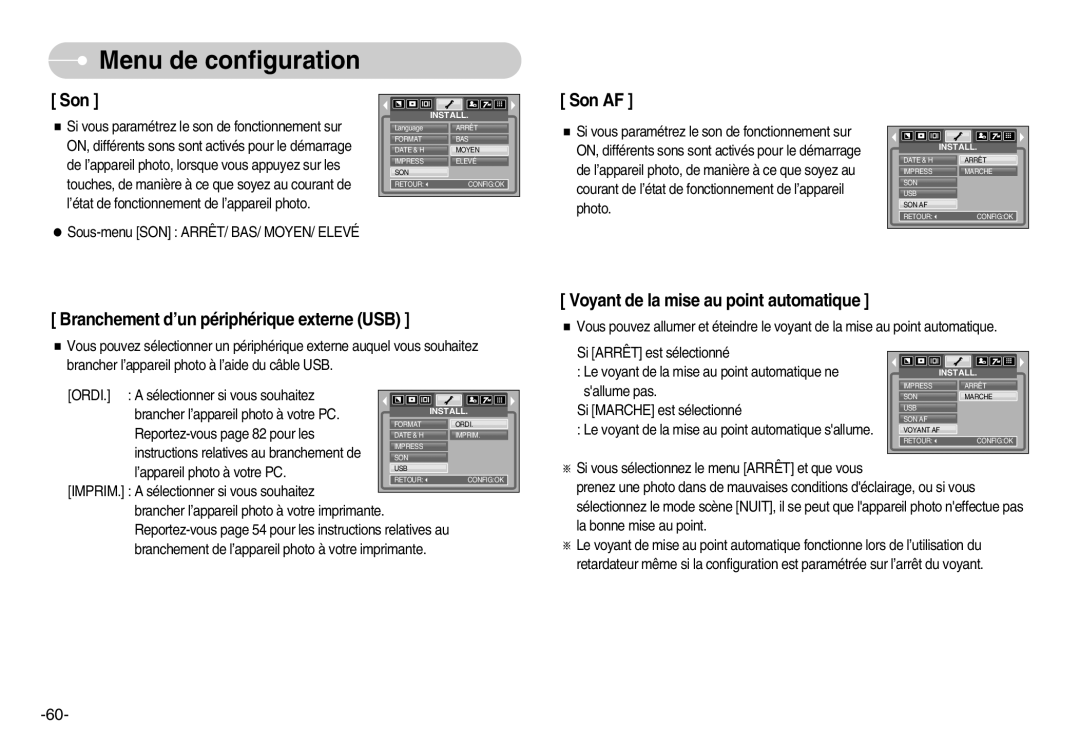 Samsung EC-NV3ZZBBC/E2, EC-NV3ZZSAA, EC-NV3ZZSBA/E1, EC-NV3ZZBBD/E1, EC-NV3ZZBBA/FR, EC-NV3ZZBBD/FR, EC-NV3ZZBBC/FR manual Son 