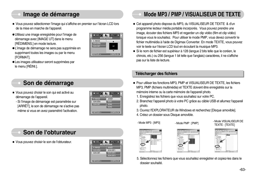 Samsung EC-NV3ZZBBA/FR, EC-NV3ZZSAA, EC-NV3ZZBBC/E2, EC-NV3ZZSBA/E1 Image de démarrage, Son de démarrage, Son de lobturateur 