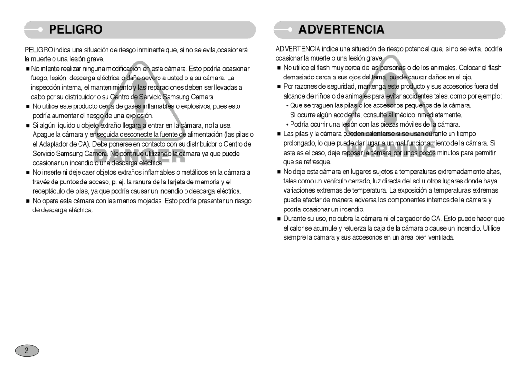 Samsung EC-NV3ZZBBA/SP, EC-NV3ZZSBA/E1, EC-NV3ZZBBD/E1, EC-NV3ZZSBA/DE, EC-NV3ZZBBA/PT, EC-NV3ZZBBH/E1, EC-NV3ZZBBA/AS Peligro 