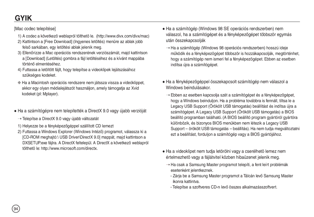 Samsung EC-NV40ZSBA/E1, EC-NV40ZBBA/FR, EC-NV40ZSDA/E3, EC-NV40ZBDA/E3, EC-NV40ZSBA/FR, EC-NV40ZSBB/E1 Mac codec telepítése 