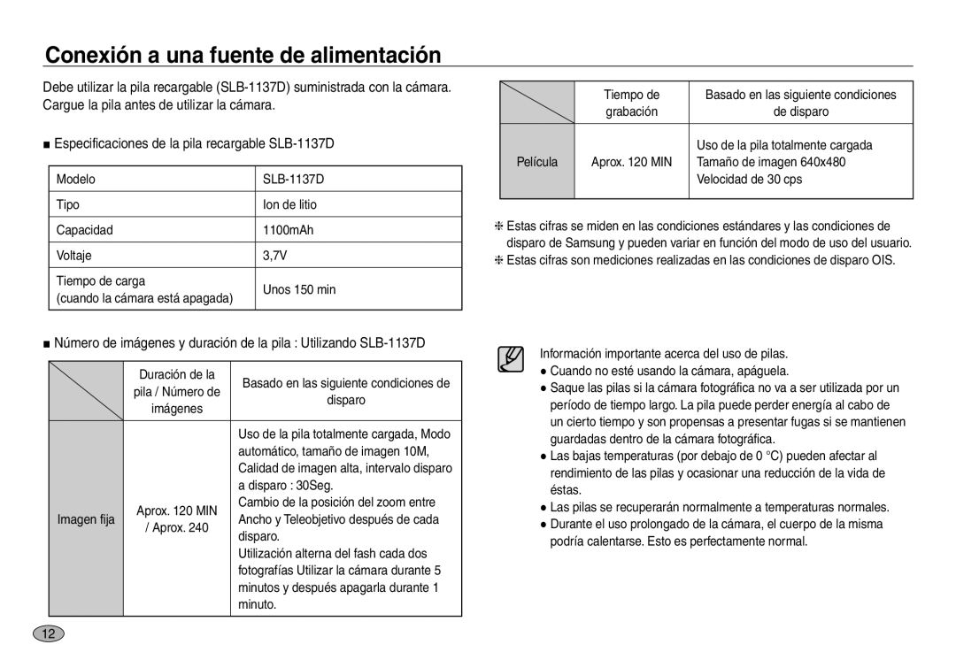 Samsung EC-NV40ZSBA/E1, EC-NV40ZBBA/FR, EC-NV40ZSDA/E3, EC-NV40ZBDA/E3, EC-NV40ZSBB/E1 Conexión a una fuente de alimentación 