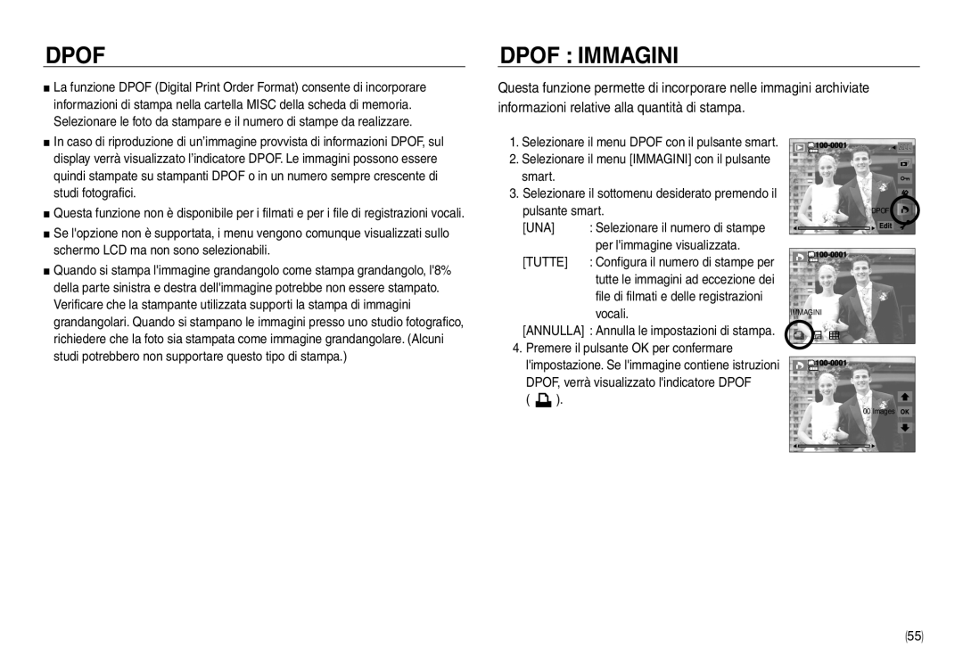 Samsung EC-NV40ZBBB/E1, EC-NV40ZSDA/E3, EC-NV40ZBDA/E3, EC-NV40ZBBA/E2, EC-NV40ZSBA/E2, EC-NV40ZBBB/IT manual Una, Tutte 