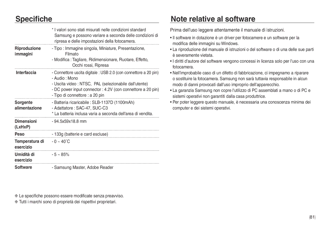 Samsung EC-NV40ZSBB/IT, EC-NV40ZSDA/E3, EC-NV40ZBDA/E3 Prima delluso leggere attentamente il manuale di istruzioni 