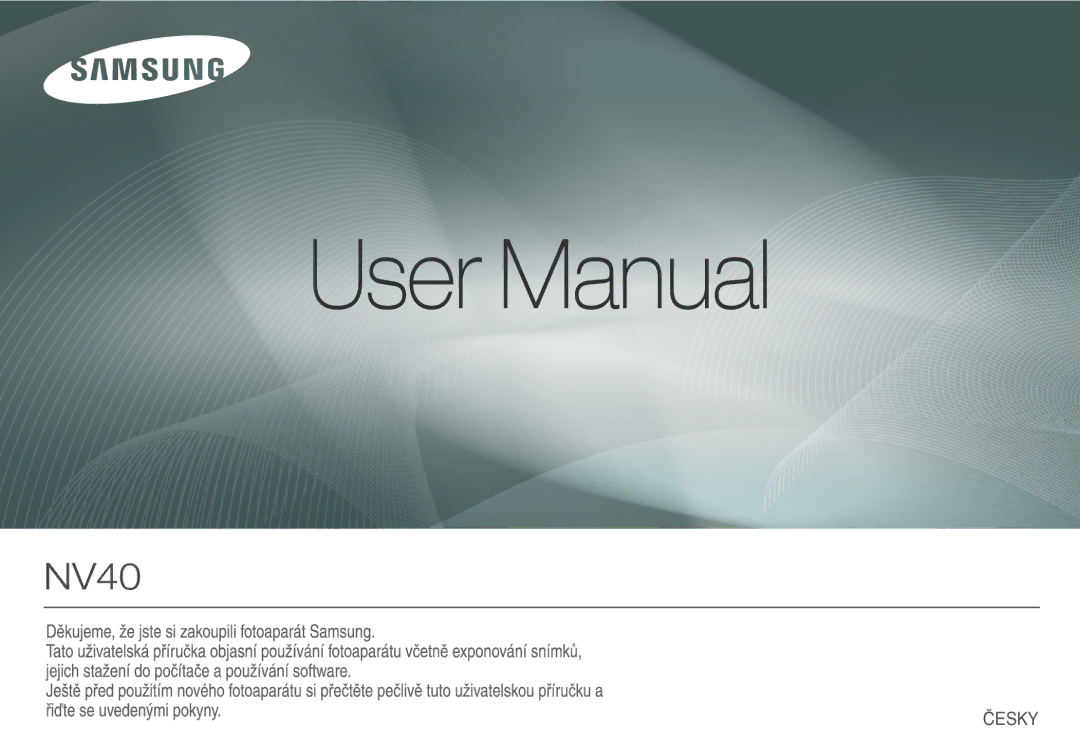 Samsung EC-NV40ZBDA/E3, EC-NV40ZSDA/E3 manual Česky 