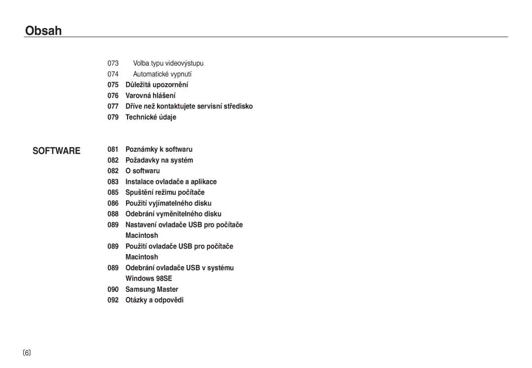 Samsung EC-NV40ZBDA/E3, EC-NV40ZSDA/E3 manual Software 