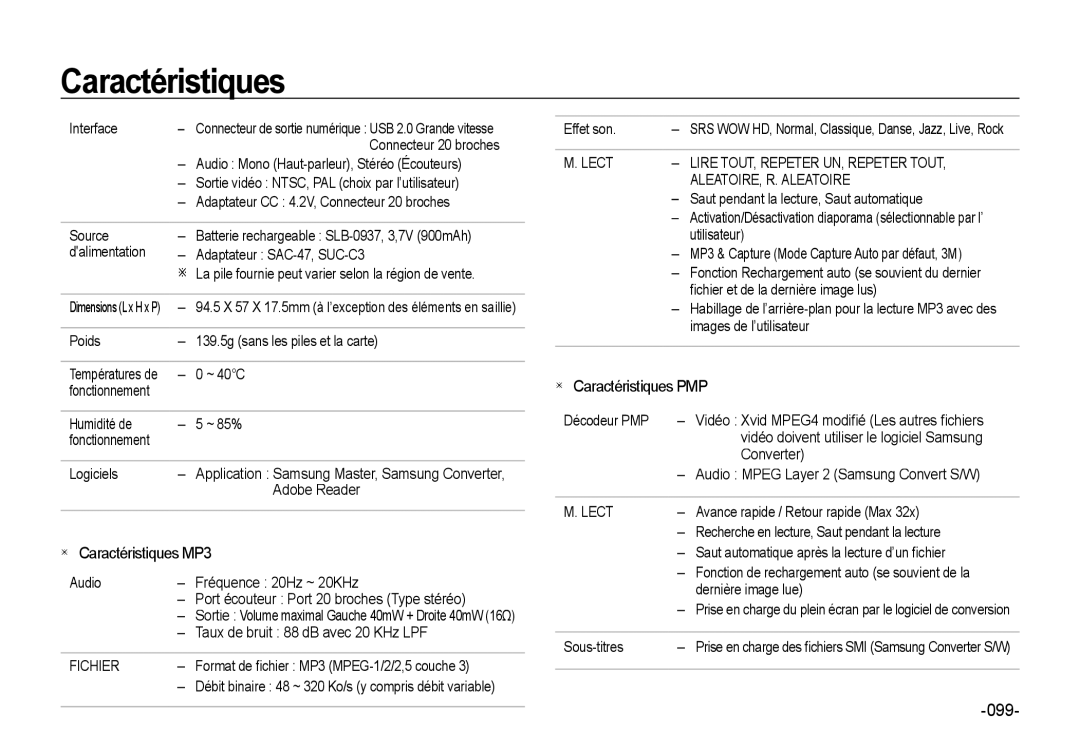 Samsung EC-NV4ZZSBA/E3, EC-NV4ZZPBA/FR, EC-NV4ZZPBA/E3, EC-NV4ZZBBA/FR, EC-NV4ZZTBB/FR, EC-NV4ZZTBB/E3 manual Fichier, Lect 