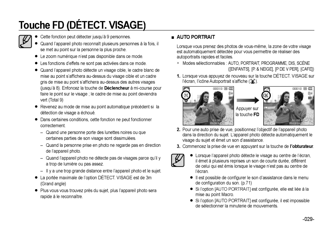 Samsung EC-NV4ZZBBA/FR, EC-NV4ZZPBA/FR, EC-NV4ZZSBA/E3, EC-NV4ZZPBA/E3, EC-NV4ZZTBB/FR, EC-NV4ZZTBB/E3 manual Auto Portrait 