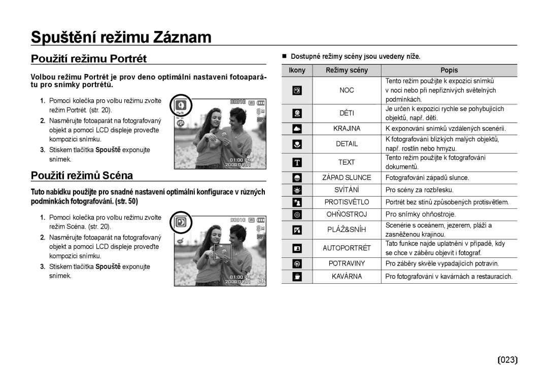 Samsung EC-NV4ZZSBA/E3, EC-NV4ZZBBA/E3 manual Tento režim použijte k expozici snímků 