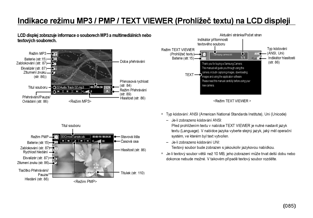 Samsung EC-NV4ZZSBA/E3, EC-NV4ZZBBA/E3 manual 085 