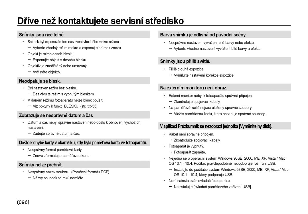 Samsung EC-NV4ZZBBA/E3, EC-NV4ZZSBA/E3 manual Aplikaci Průzkumník se nezobrazí jednotka Vyměnitelný disk 