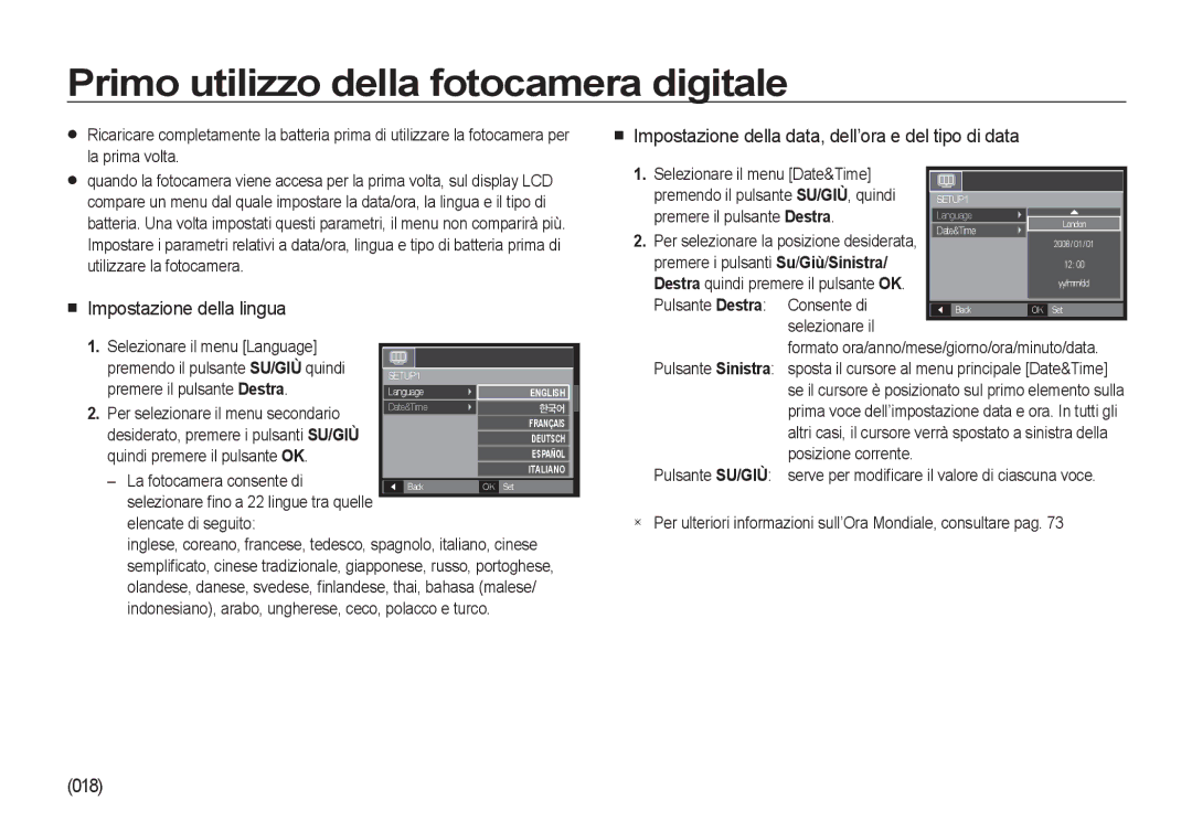 Samsung EC-NV4ZZTBE/E1, EC-NV4ZZSBA/E3, EC-NV4ZZPBA/E3, EC-NV4ZZTBB/E3 manual Primo utilizzo della fotocamera digitale 