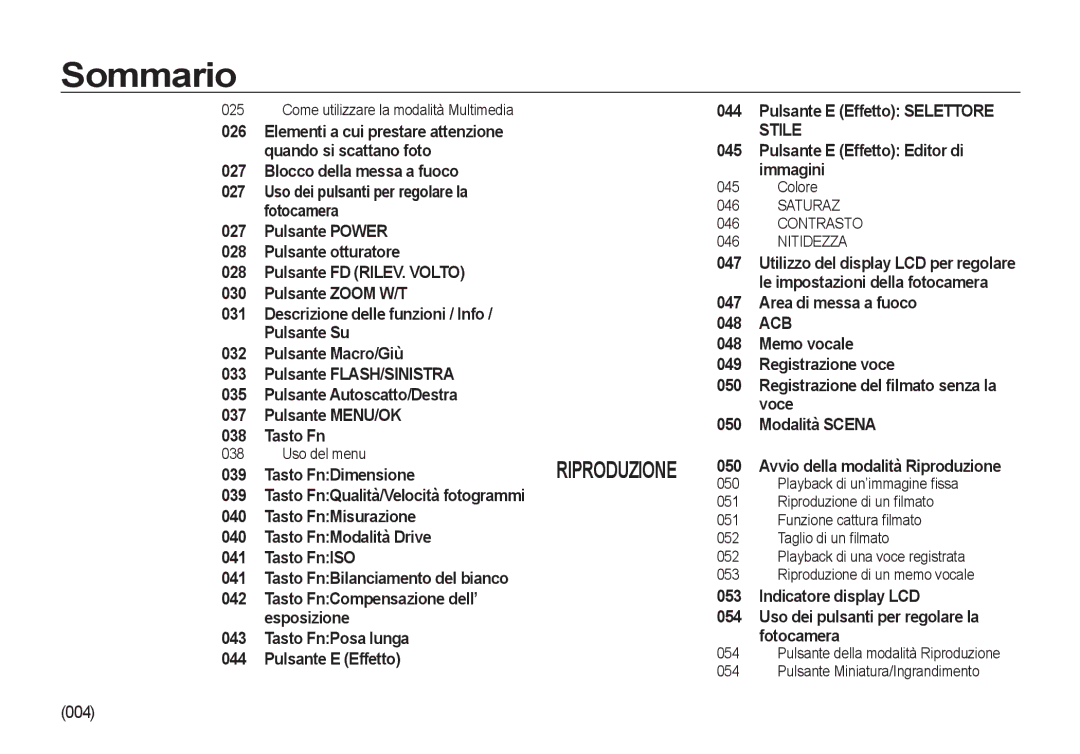 Samsung EC-NV4ZZPBA/IT 044, 026, Fotocamera, Pulsante Power, Pulsante otturatore, Pulsante FD RILEV. Volto, Tasto FnISO 