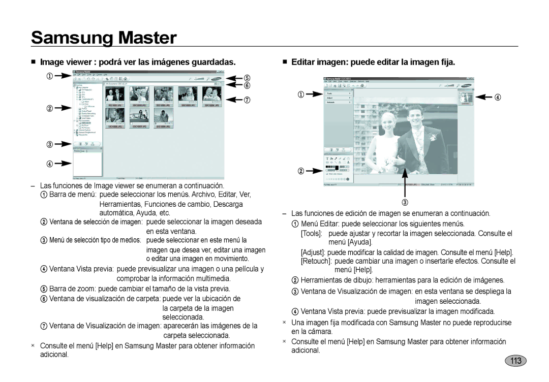 Samsung EC-NV4ZZSBB/E1 manual  Image viewer podrá ver las imágenes guardadas,  Editar imagen puede editar la imagen ﬁja 