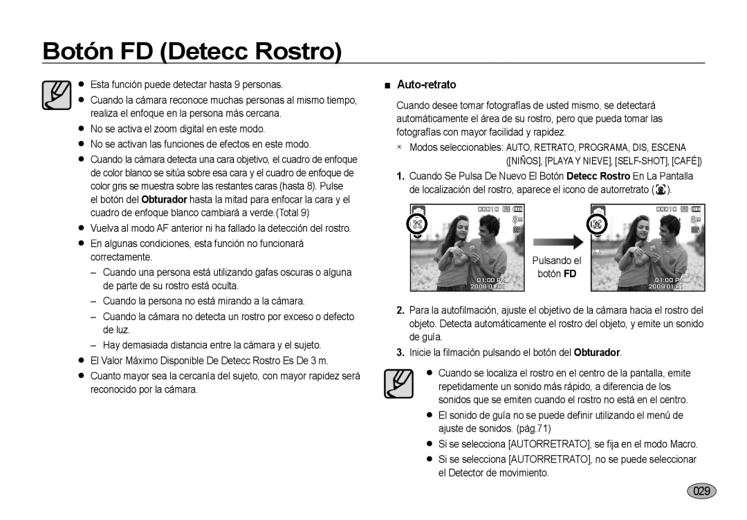 Samsung EC-NV4ZZSBB/E1, EC-NV4ZZSBA/E3, EC-NV4ZZPBA/E3, EC-NV4ZZTBB/E3, EC-NV4ZZBBA/E3, EC-NV4ZZTBE/E1 manual Auto-retrato 