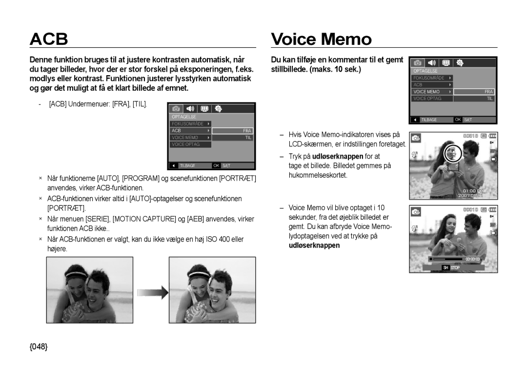 Samsung EC-NV4ZZBBA/E2, EC-NV4ZZSBA/E3, EC-NV4ZZPBA/E3, EC-NV4ZZTBB/E3, EC-NV4ZZBBA/E3 Voice Memo, ACB Undermenuer FRA, TIL 